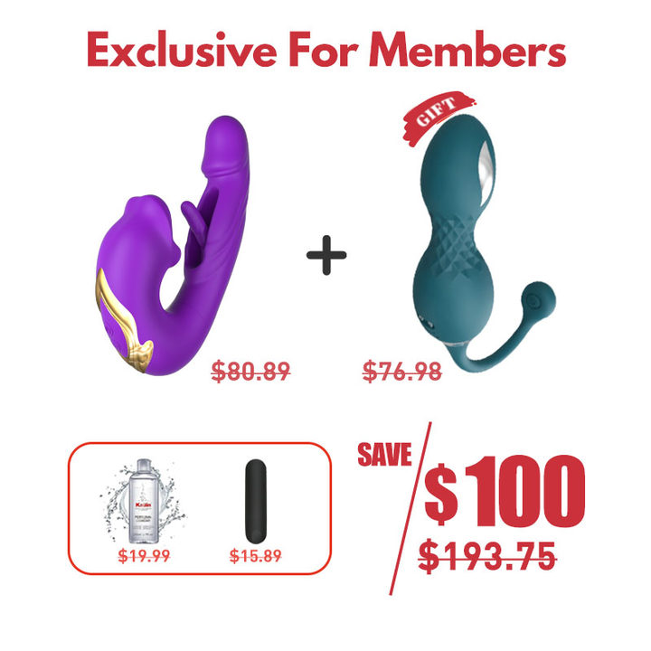 Clara - Rotating Clitoral Vibrator & Prostate Massager for Couple - Allure+Clar+Lube+Egg (🔥🔥🔥 Save $93.75)